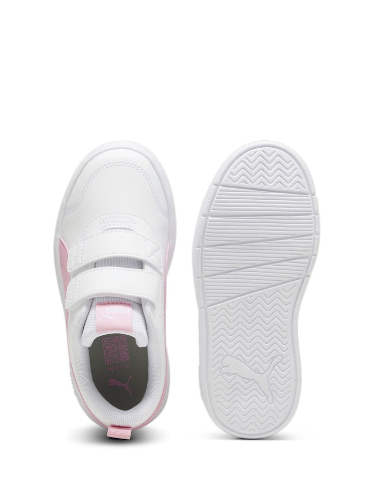 أبيض - حذاء رياضي للأولاد Courtflex V3 من Puma - Image 3 of 6
