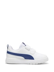 Puma White cream Boys Courtflex V3 Sneakers - Image 1 of 6