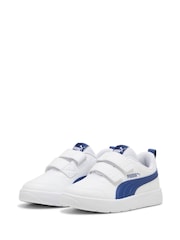 Puma White cream Boys Courtflex V3 Sneakers - Image 3 of 6