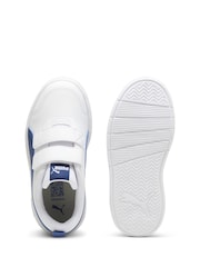 Puma White cream Boys Courtflex V3 Sneakers - Image 4 of 6