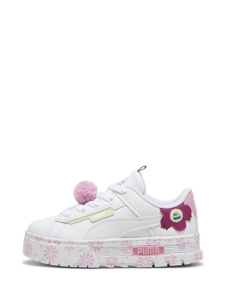 Puma White Girls Mayze Crashed Trolls 2 Sneakers - Image 2 of 5