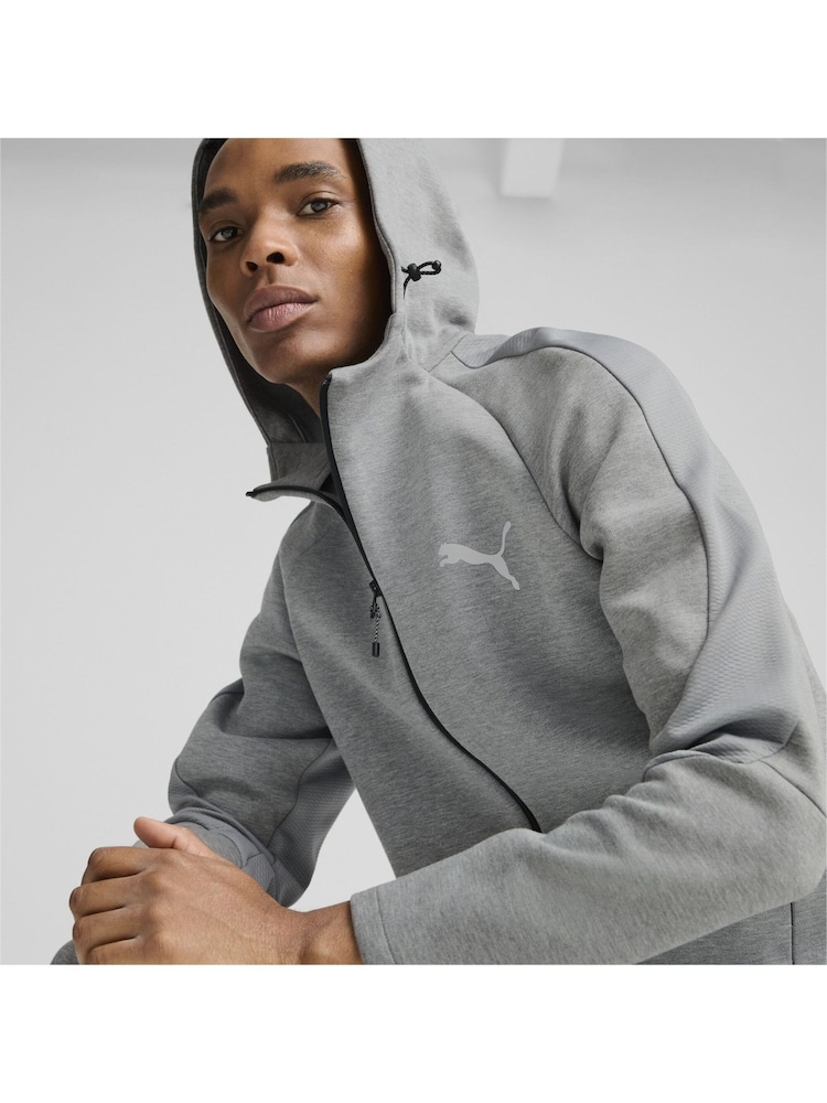 Grå - Puma Mens Evostripe Full Zip Huvtröja - Bild 2 av 6