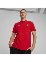 Puma Red Mens Scuderia Ferrari Race Graphic Polo Shirt - Image 1 of 6