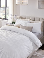 White Heart Textured Duvet Cover and Pillowcase Set - Image 3 of 5