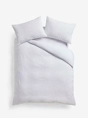White Heart Textured Duvet Cover and Pillowcase Set - Image 4 of 5