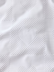 White Heart Textured Duvet Cover and Pillowcase Set - Image 5 of 5