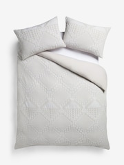 Natural Textured Geometeric Duvet Cover and Pillowcase Set - Image 5 of 5