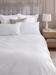 White Bow Textured Print Duvet Cover and Pillowcase Set - Image 4 of 5