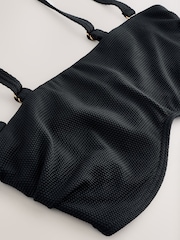 Black Pique DD+ Bandeau Bikini Top - Image 7 of 8