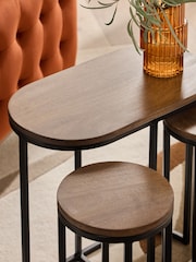 Dark Natural Lloyd Mango Wood Nest of 3 Tables - Image 2 of 6