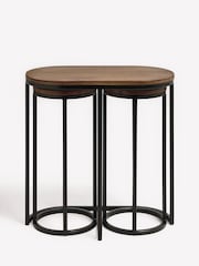Dark Natural Lloyd Mango Wood Nest of 3 Tables - Image 3 of 6