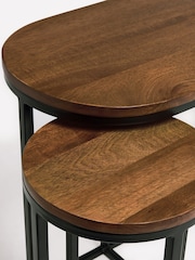 Dark Natural Lloyd Mango Wood Nest of 3 Tables - Image 6 of 6