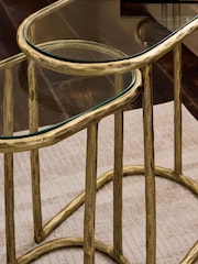 Gold Wrought Oval Set of 2 Nest of Tables - Image 3 of 5