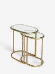 Gold Wrought Oval Set of 2 Nest of Tables - Image 4 of 5