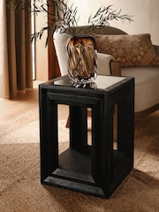 Black Ritz N Premium Mango Wood and Glass Side Table - Image 1 of 5