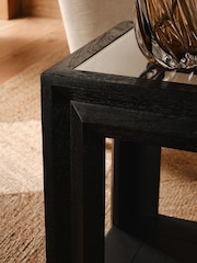 Black Ritz N Premium Mango Wood and Glass Side Table - Image 3 of 5