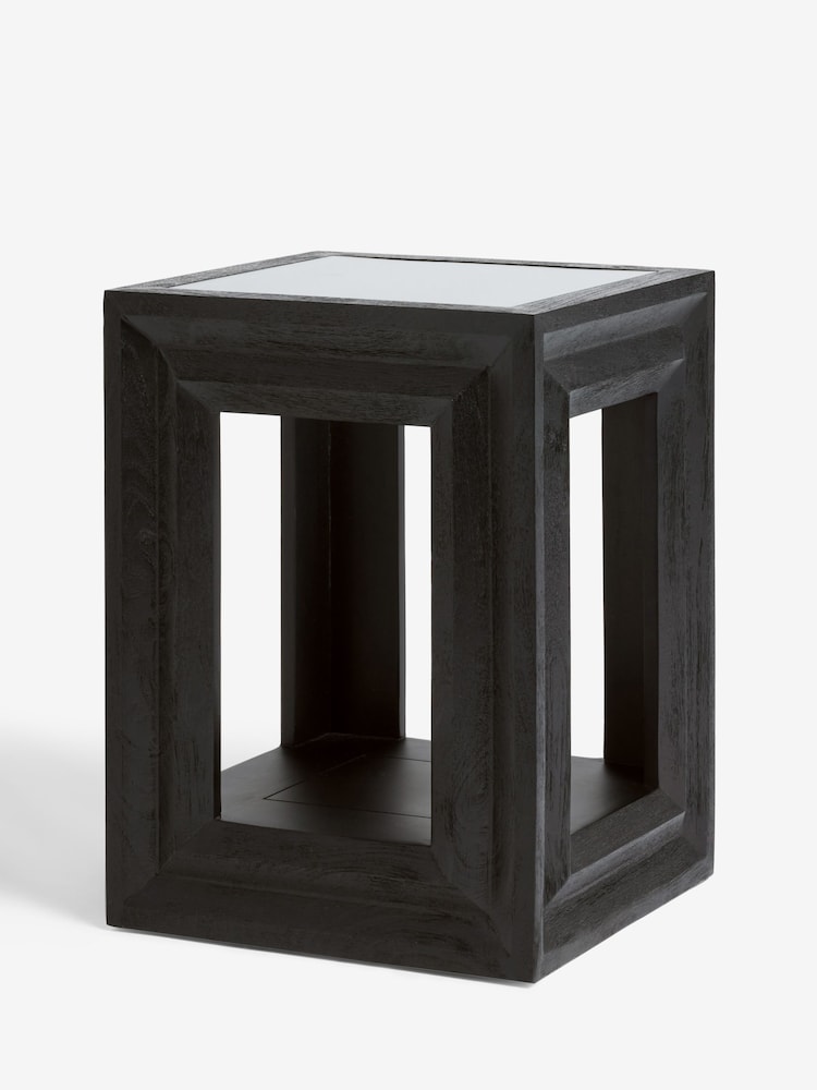 Black Ritz N. Premium Mango Wood and Glass Side Table - Image 6 of 6