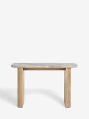 Natural Valencia Marble and Mango Wood Console Table - Image 4 of 7