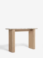 Natural Valencia Marble and Mango Wood Console Table - Image 6 of 7