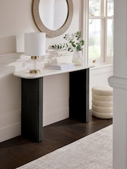 Black Valencia Marble and Mango Wood Console Table - Image 1 of 7
