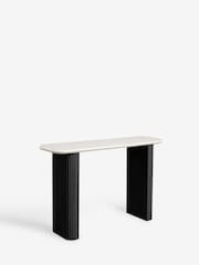 Black Valencia Marble and Mango Wood Console Table - Image 5 of 7