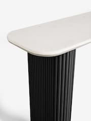 Black Valencia Marble and Mango Wood Console Table - Image 8 of 10