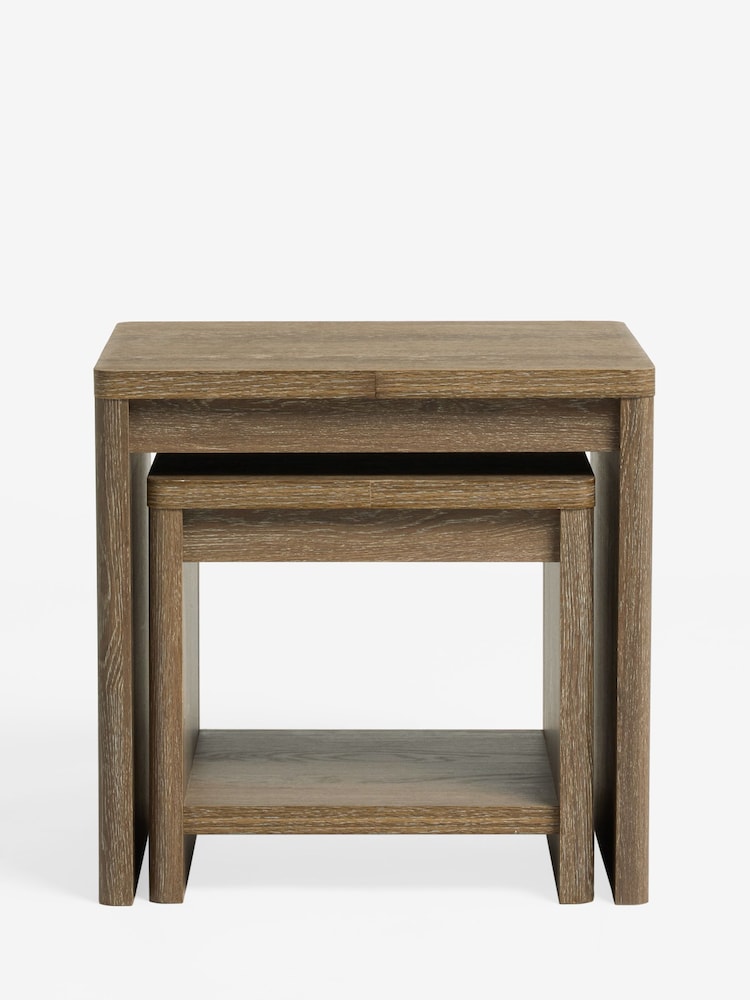 Dark Hoxton Textured Front Set of 2 Nest of Tables - Image 1 of 3