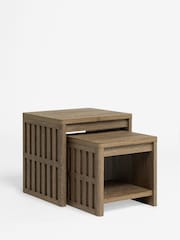 Dark Hoxton Textured Front Set of 2 Nest of Tables - Image 2 of 3