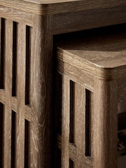 Dark Hoxton Textured Front Set of 2 Nest of Tables - Image 4 of 7