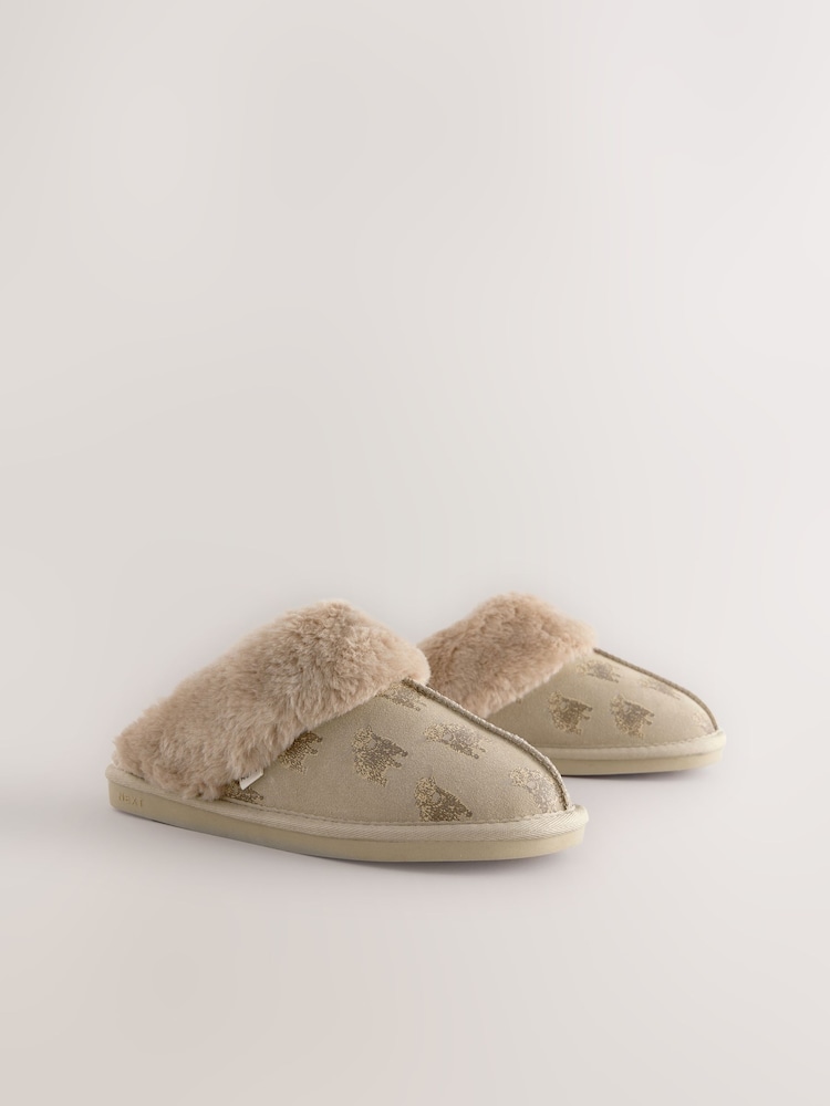Neutre Hamish the cow - Suede Mule Pantoufles - Image 4 of 8