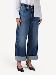 Citizens of Humanity Mid Blue Ayla Baggy Cuff Jeans - Image 7 of 8