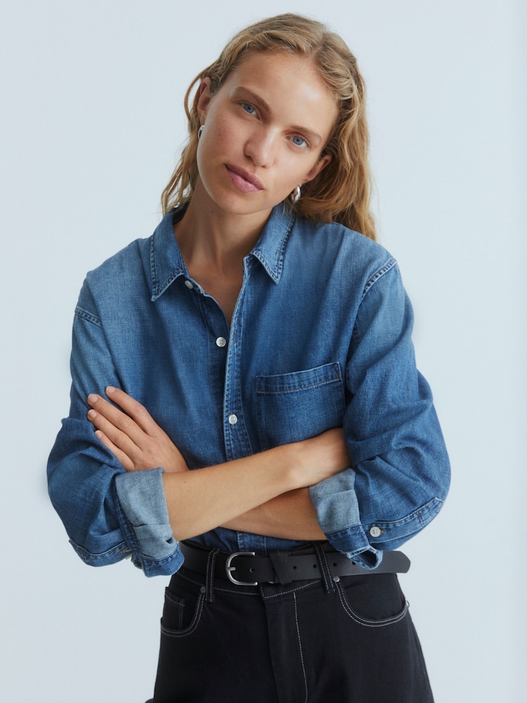 Citizens of Humanity Blue Kayla Denim Shirt - Image 2 of 7