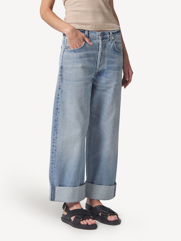 Citizens of Humanity Light Blue Ayla Baggy Cuff Jeans - Image 2 of 6
