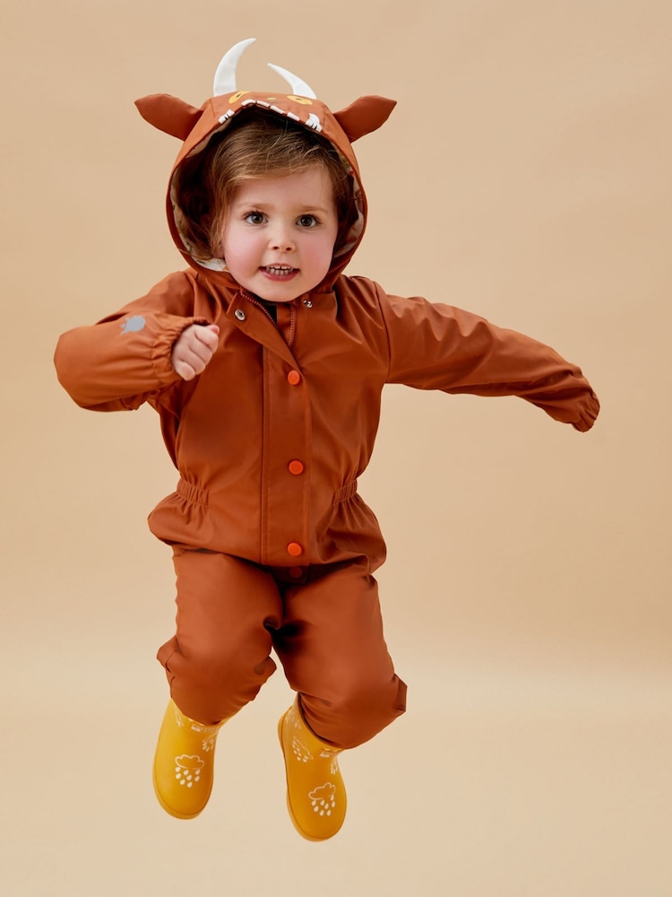 MORI Gruffalo Waterproof Cosy Hooded Brown Puddlesuit - Image 2 of 8