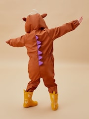 MORI Gruffalo Waterproof Cosy Hooded Brown Puddlesuit - Image 4 of 8