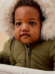 MORI Faux Fur Lined Cosy Zip Up Snowsuit - Imagen 1 de 5