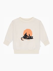 MORI Cream Oversize-Sweatshirt aus Bio-Baumwolle mit Halloween-Katze - Bild 3 von 4