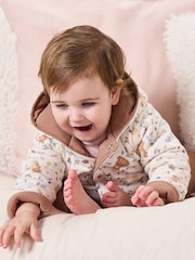 MORI Cream Reversible Bear Print Cotton And Bamboo Jacket - Image 2 of 6