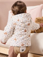 MORI Cream Reversible Bear Print Cotton And Bamboo Jacket - Image 3 of 6