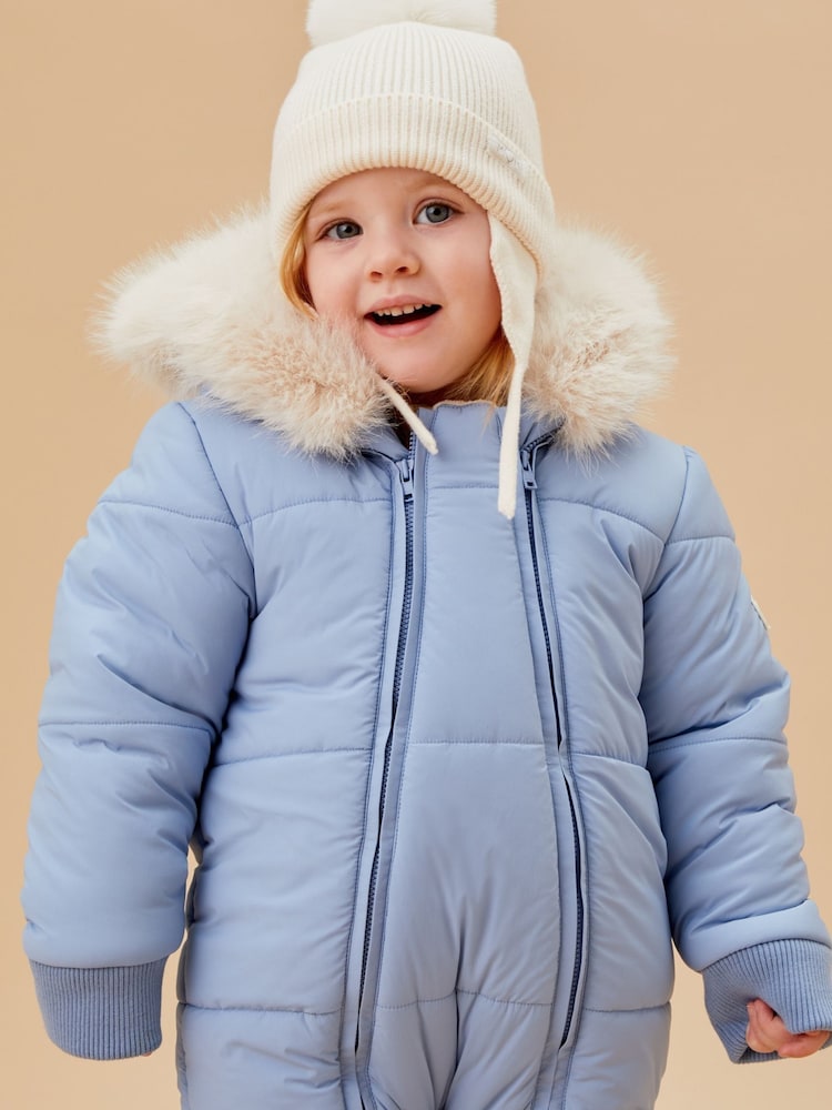 MORI Faux Fur Lined Cosy Zip Up Snowsuit - Image 1 of 3