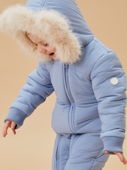 MORI Faux Fur Lined Cosy Zip Up Snowsuit - Image 2 of 3