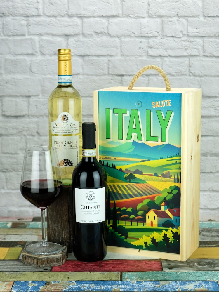 Le Bon Vin Italian Wines 2 Bottle Wooden Gift Box - Image 1 of 1