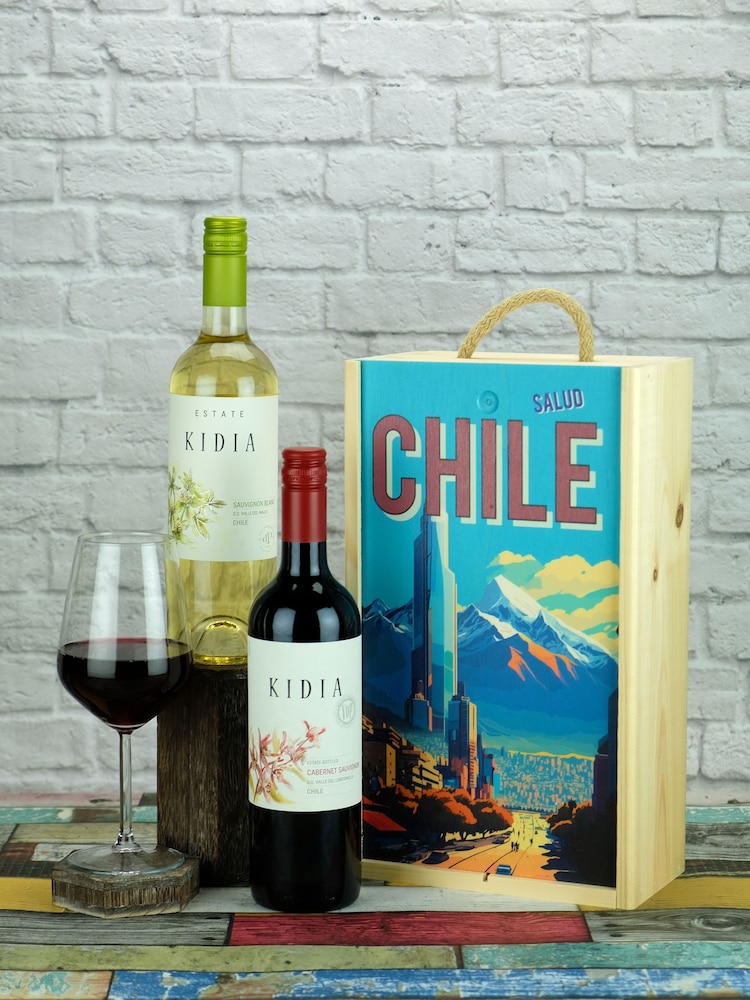 Le Bon Vin Chilean Estate Wines 2 Bottle Wooden Gift Box - Image 1 of 1