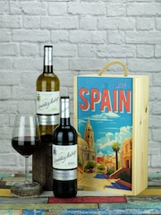 Le Bon Vin Spanish Rioja Wines 2 Bottle Wooden Gift Box - Image 1 of 1