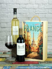 Le Bon Vin French Chateau Roquemont 2 Bottle Wooden Gift Box - Image 1 of 1