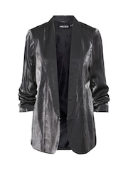 PIECES Black 3/4 Sleeve Shimmer Blazer - Image 1 of 2