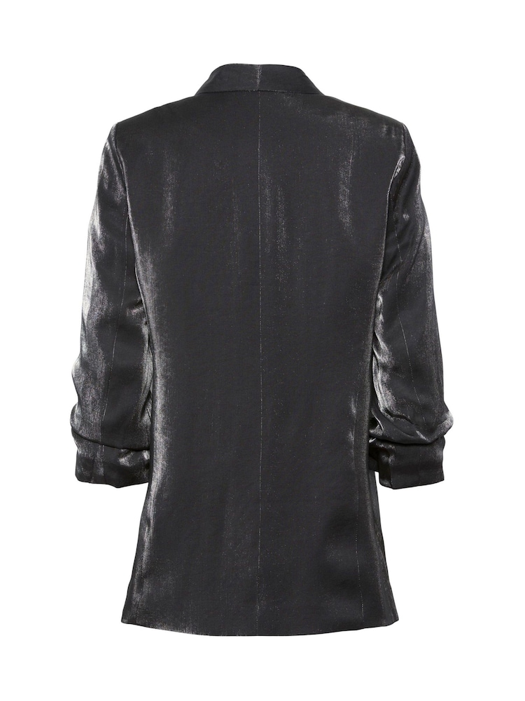 PIECES Black 3/4 Sleeve Shimmer Blazer - Image 2 of 2