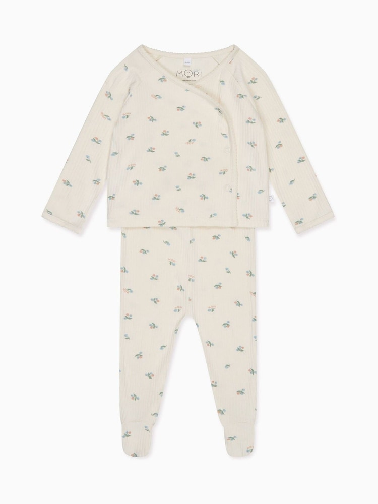 MORI Cream Floral Organic Cotton and Bamboo Top and Leggings Gift Set - Image 3 of 3 MORI Cream Floral Organic Cotton and Bamboo Top and Leggings Gift Set - Image 3 of 3