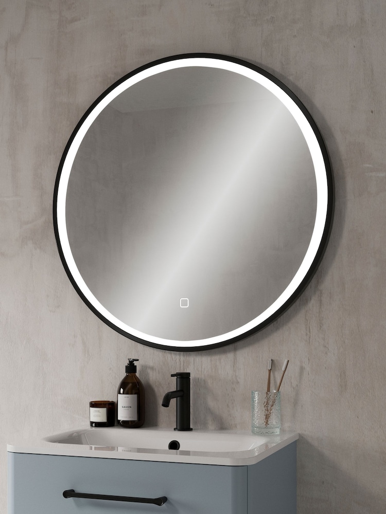 Britton Bathrooms Black Hoxton LED Bathroom Mirror Large 600mm - Image 1 of 2