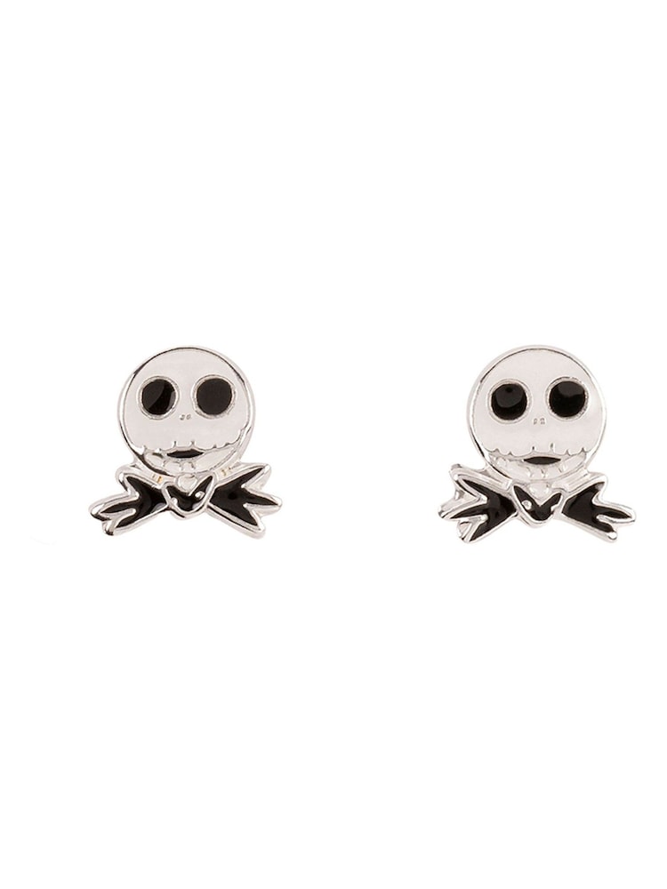 Peers Hardy Disney Nightmare Before Christmas Jack Skellington Sterling Silver Enamel Stamp Stud Black Earrings - Image 1 of 3